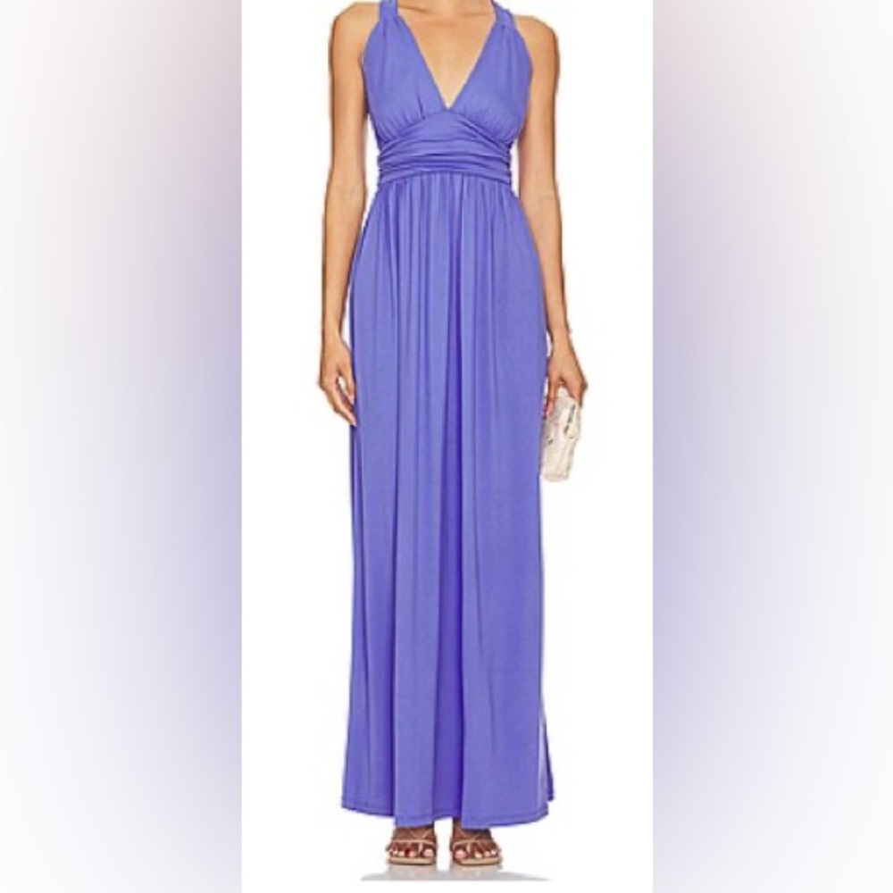 Susana Monaco Gathered Maxi Dress - NWT - Size L Sleeveless V-Neck